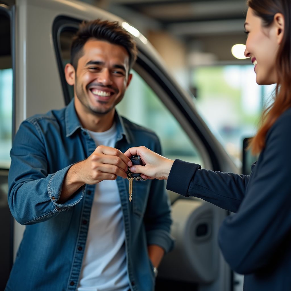 Zákazník přebírající opravené auto